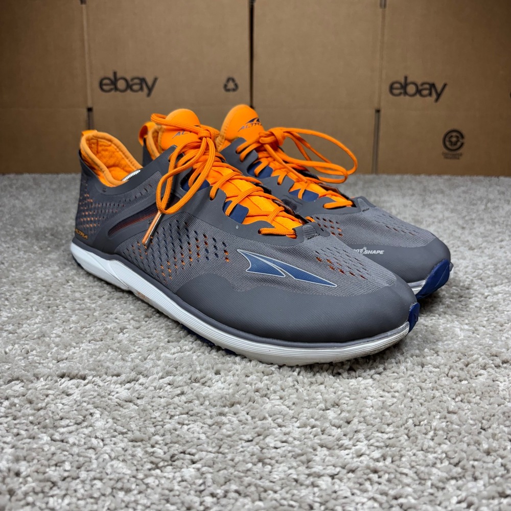 Altra Kayenta Mens 13 Running Shoes Gray Orange Zero Drop ALM1923G280 FootShape